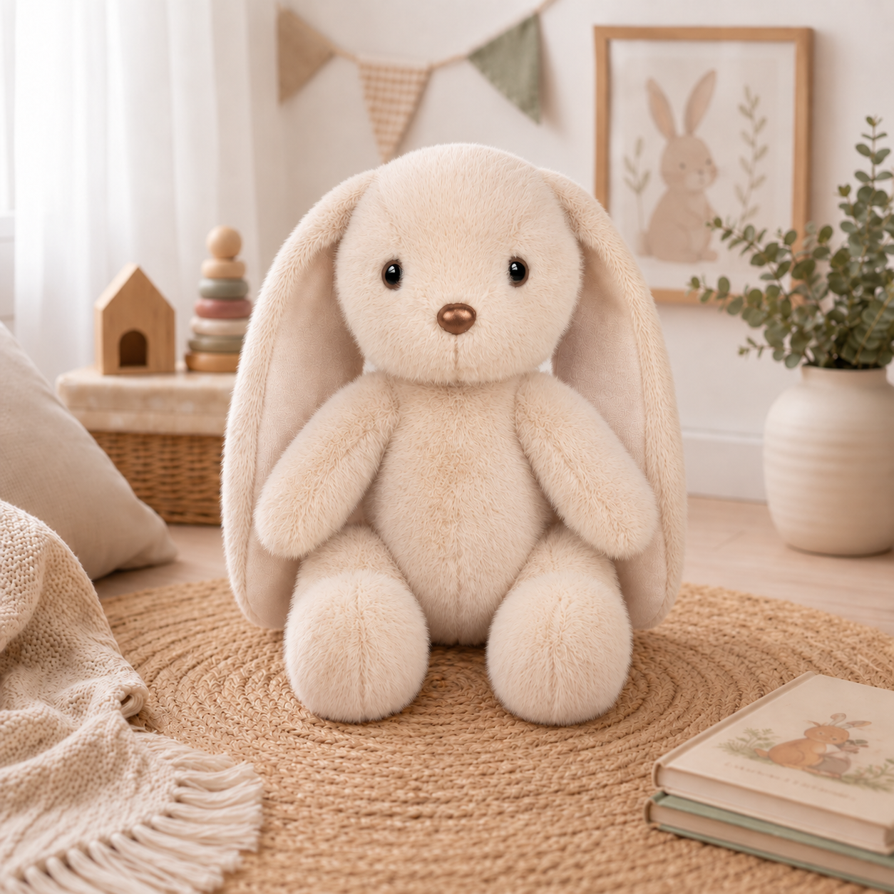 Мягкие игрушки Зайка в коробке Бежевый, 20 см