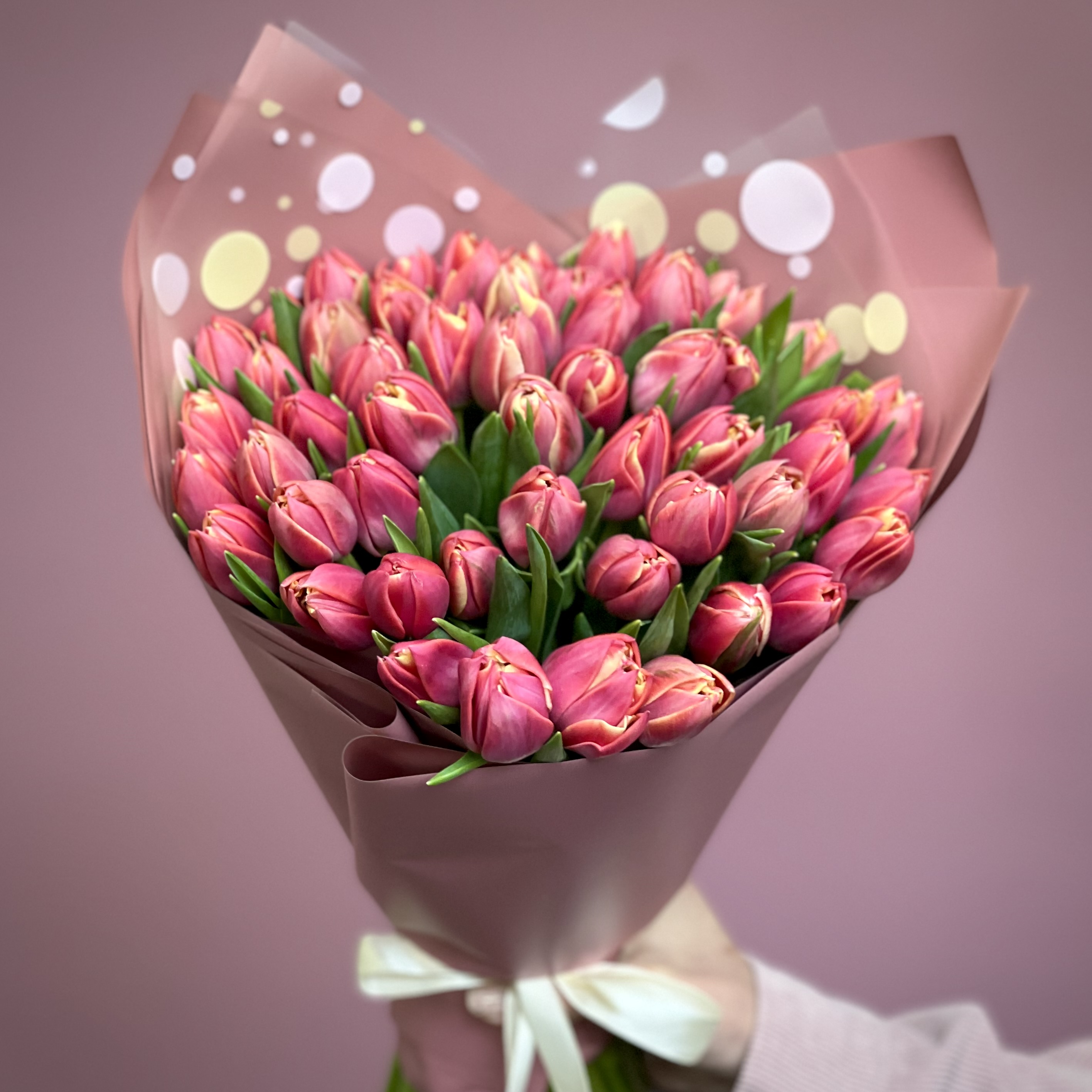 Тюльпаны Букет из 51 пионовидного тюльпана