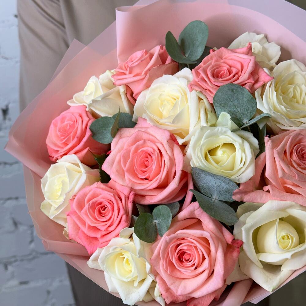 Букеты из роз Букет Сливочный десерт