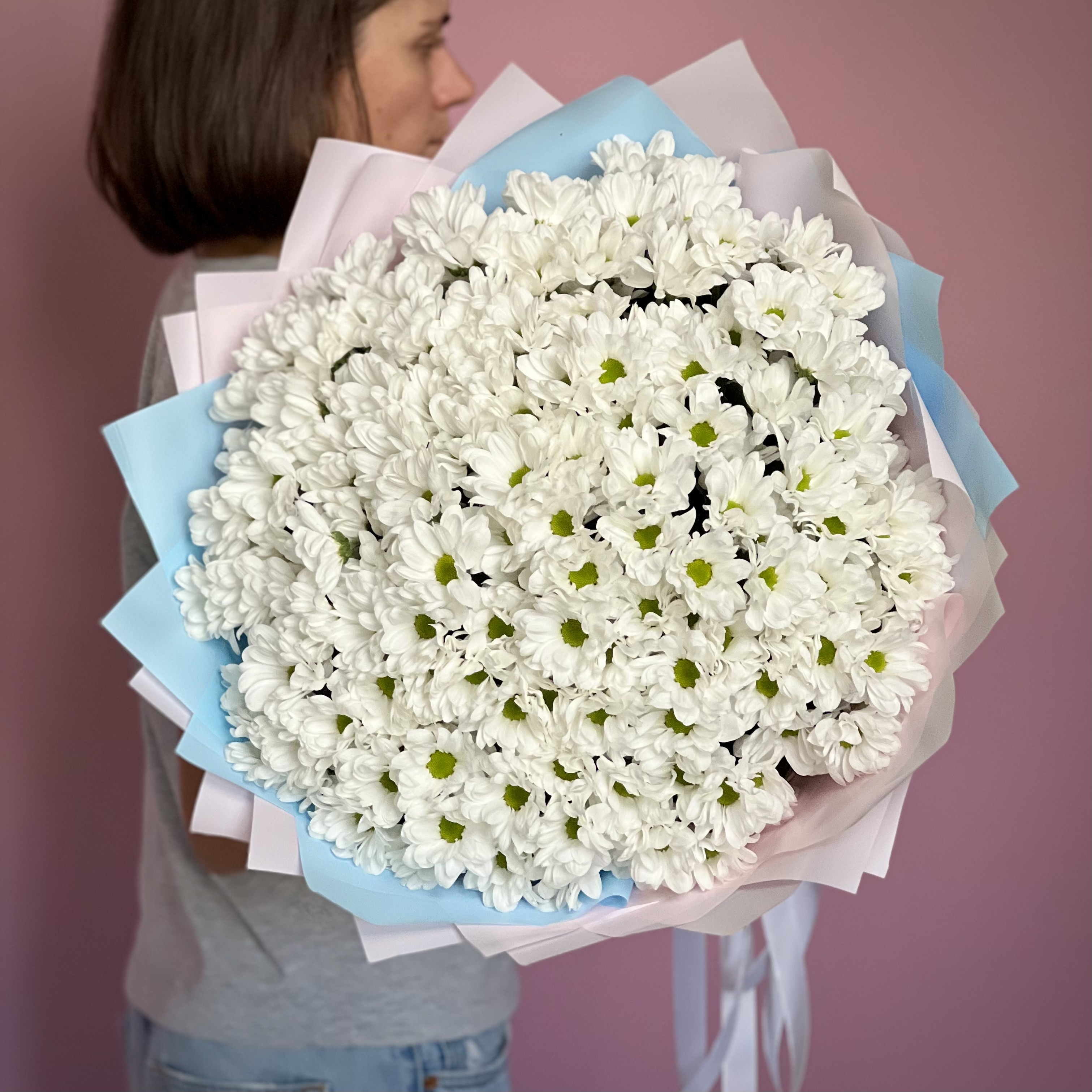 Хризантемы Букет из 21 кустовой хризантемы