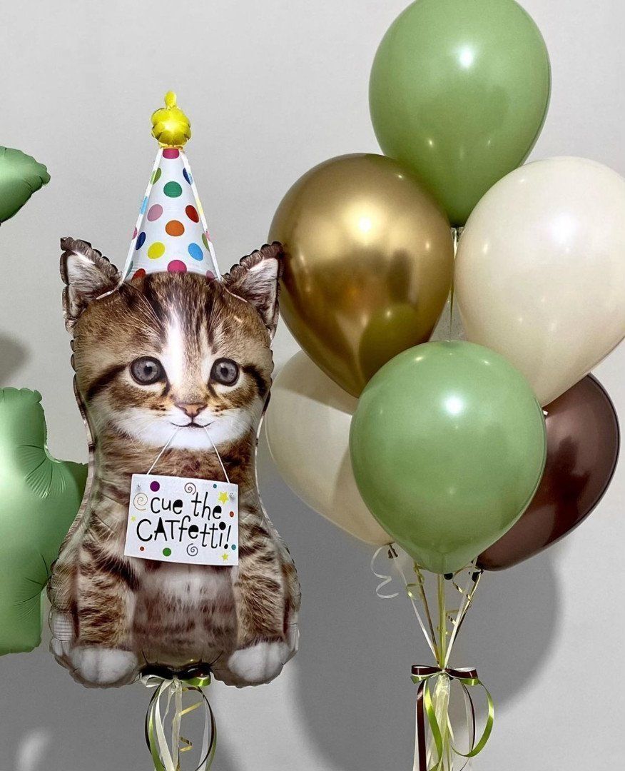 Для crm Набор воздушных шаров  «Котёнок в колпаке»