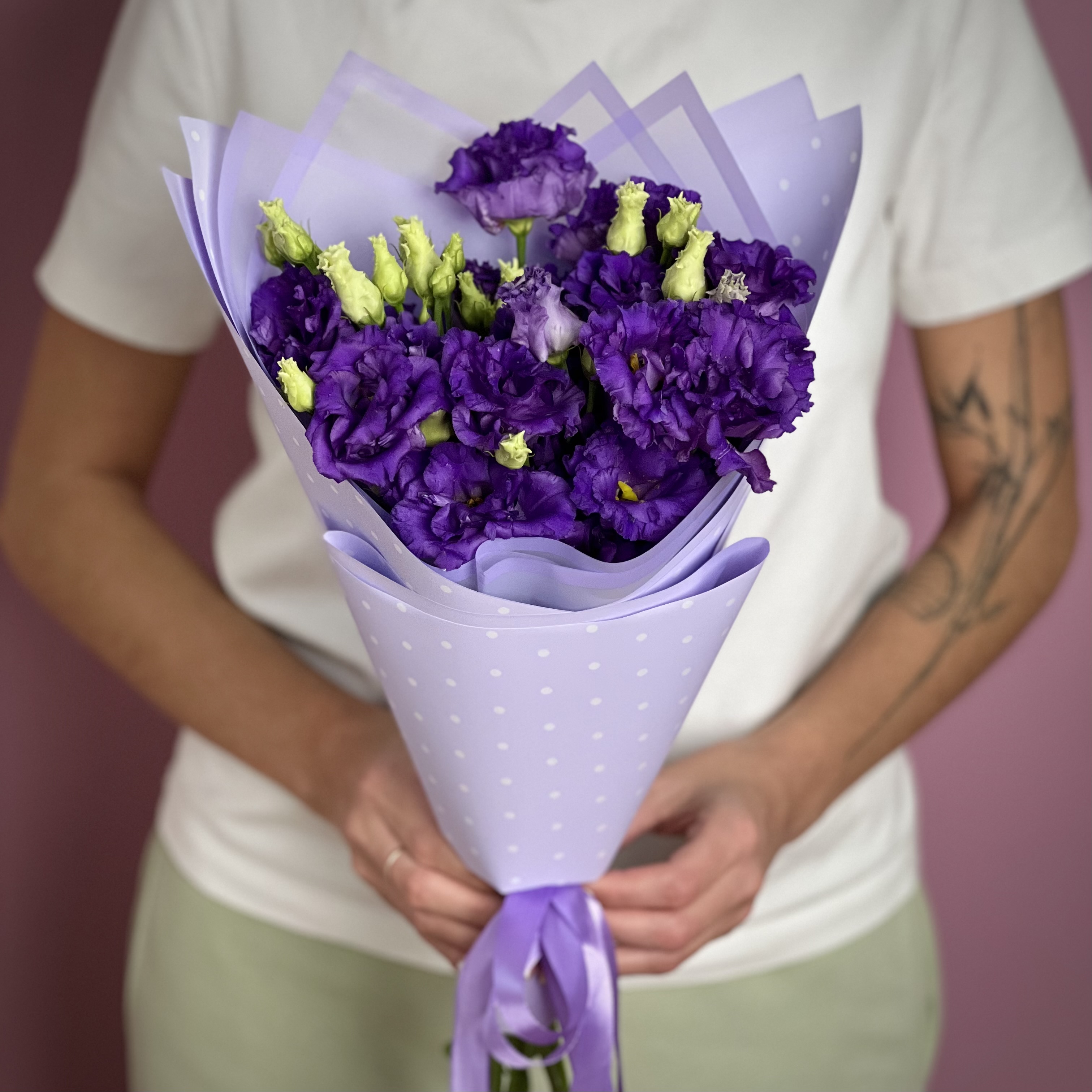 Эустома Букет из 7 фиолетовых эустом
