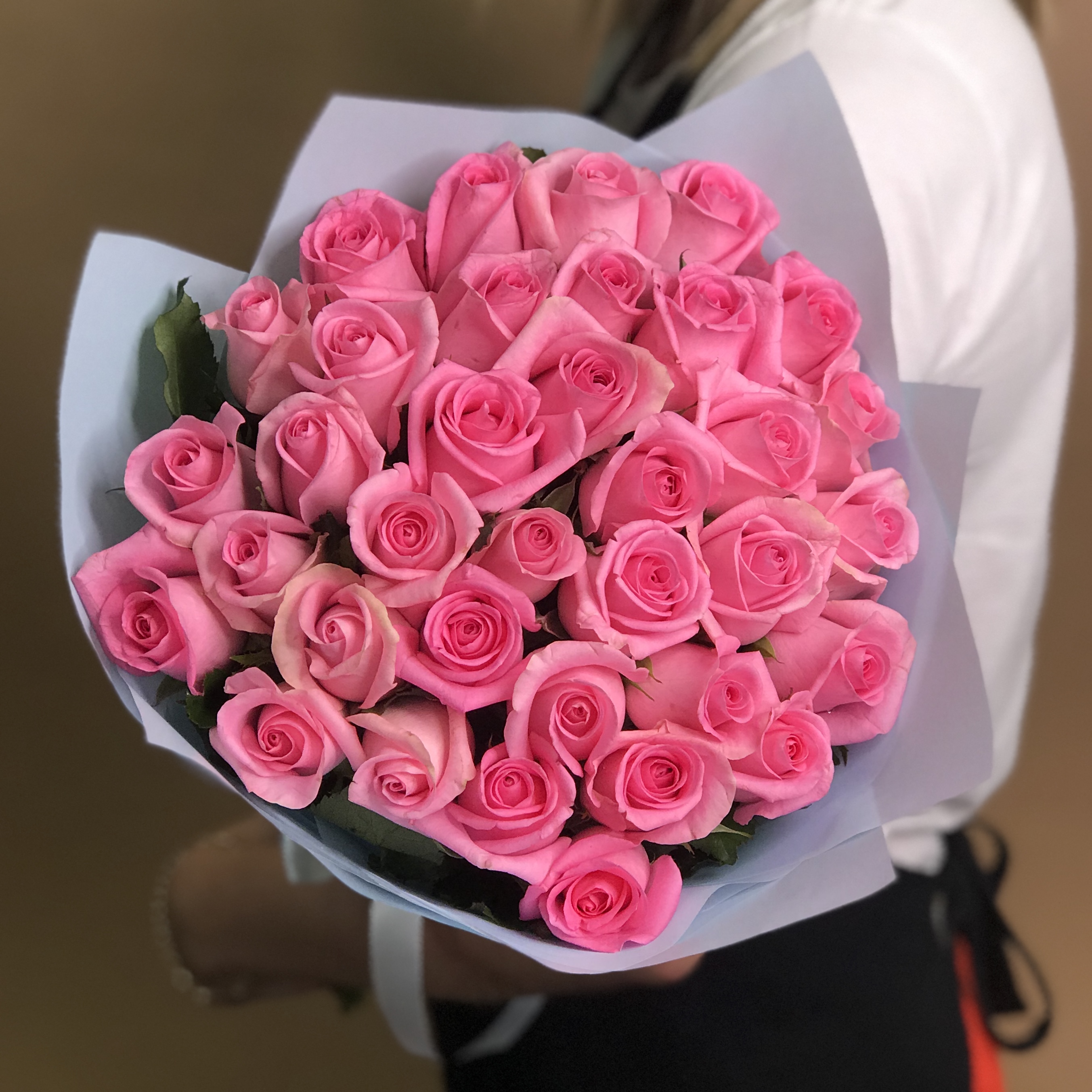 Розы Букет из 35 розовых роз (60 см)