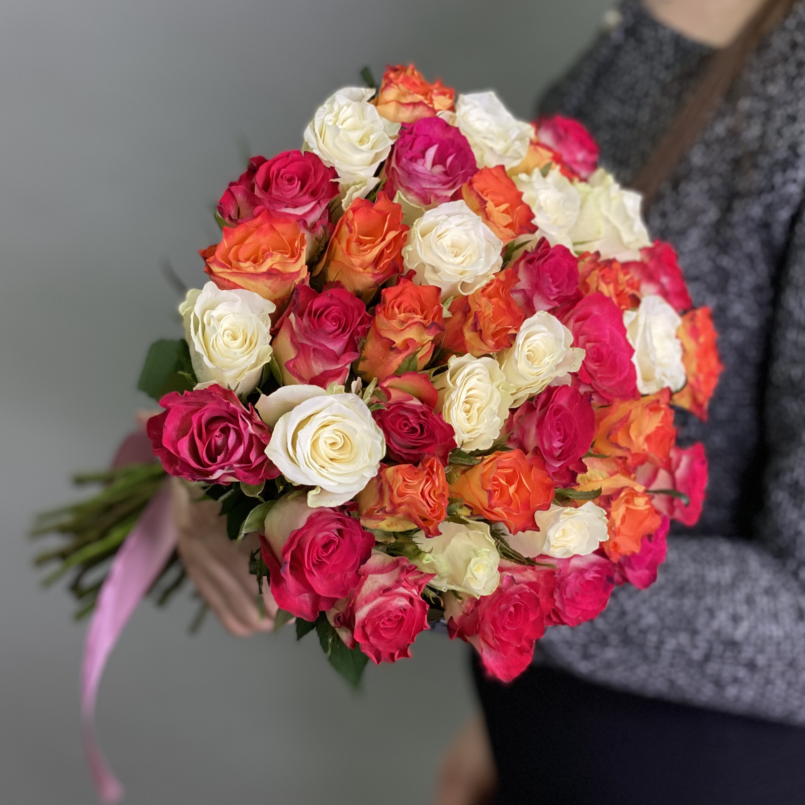 Букеты из роз Букет из 41 розы Кения (микс)