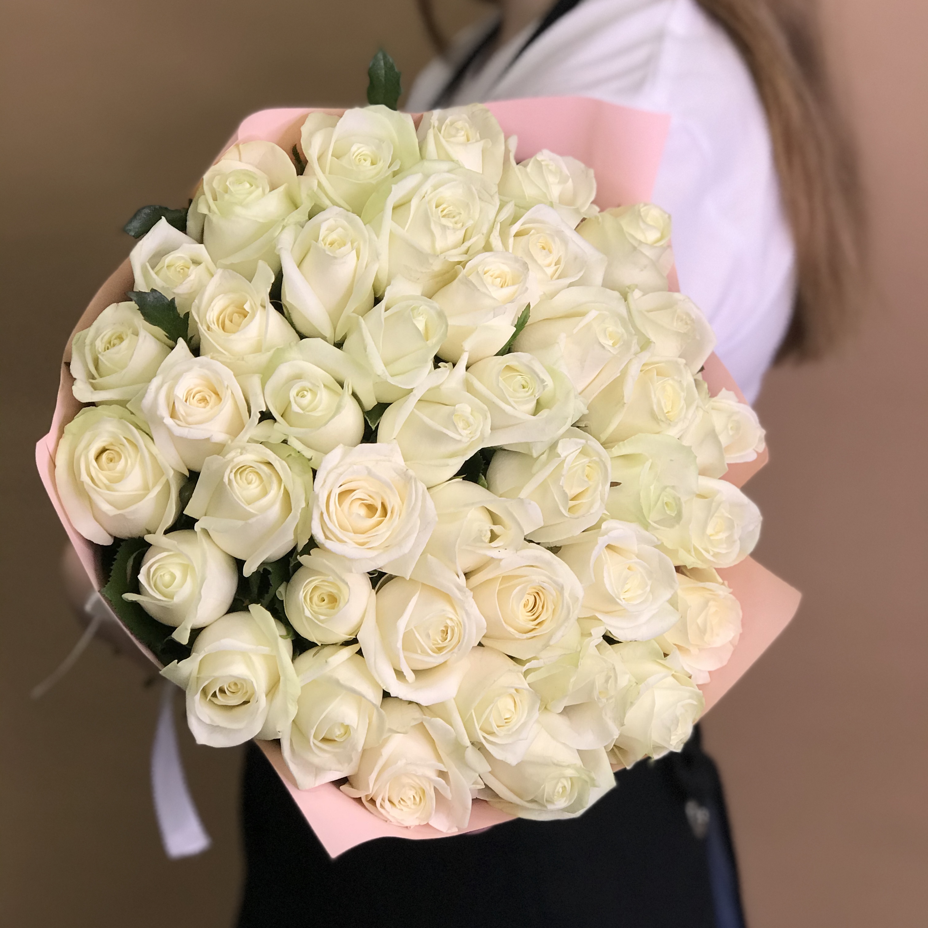Розы Букет из 41 белой розы (40  см)