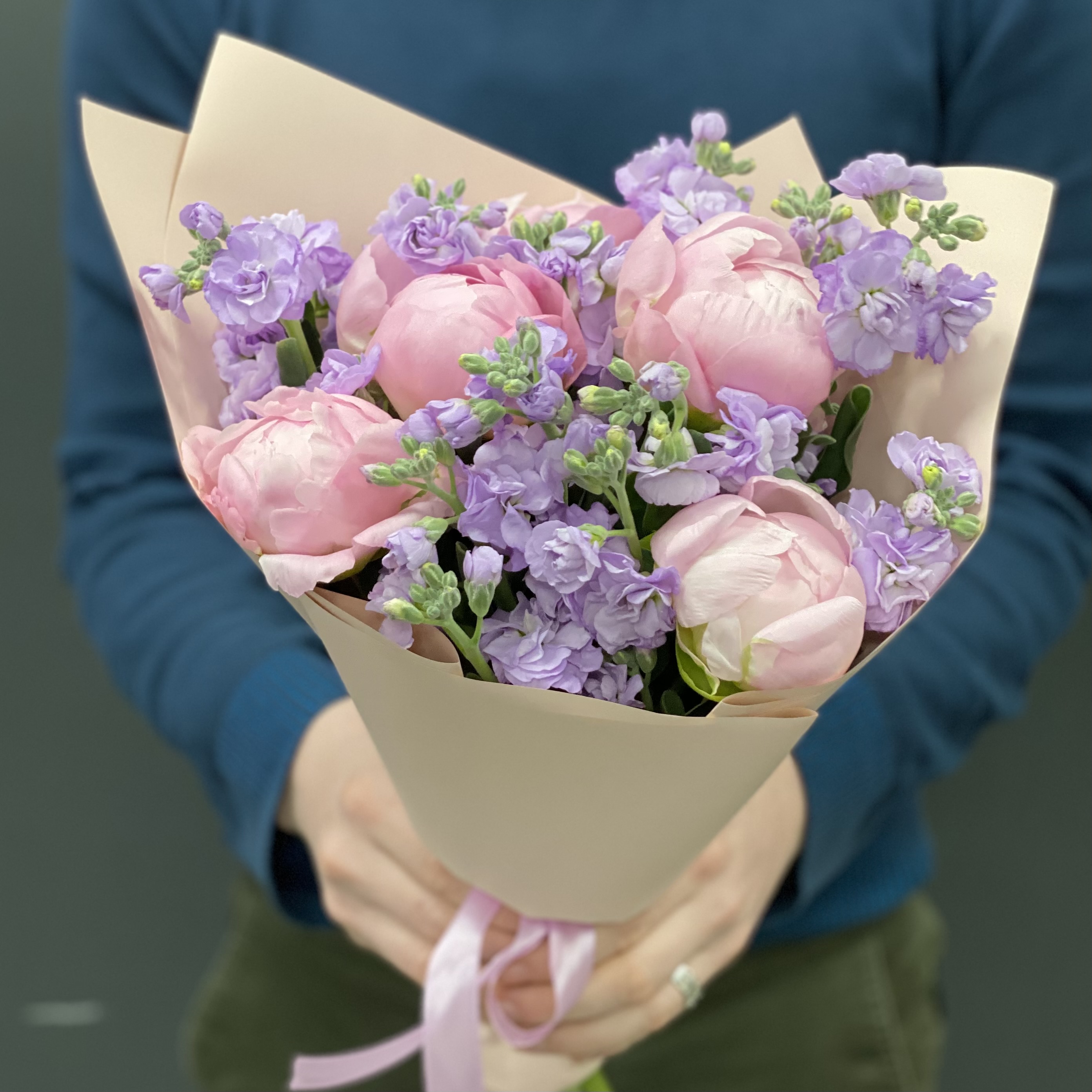 Пионы Букет Кружево