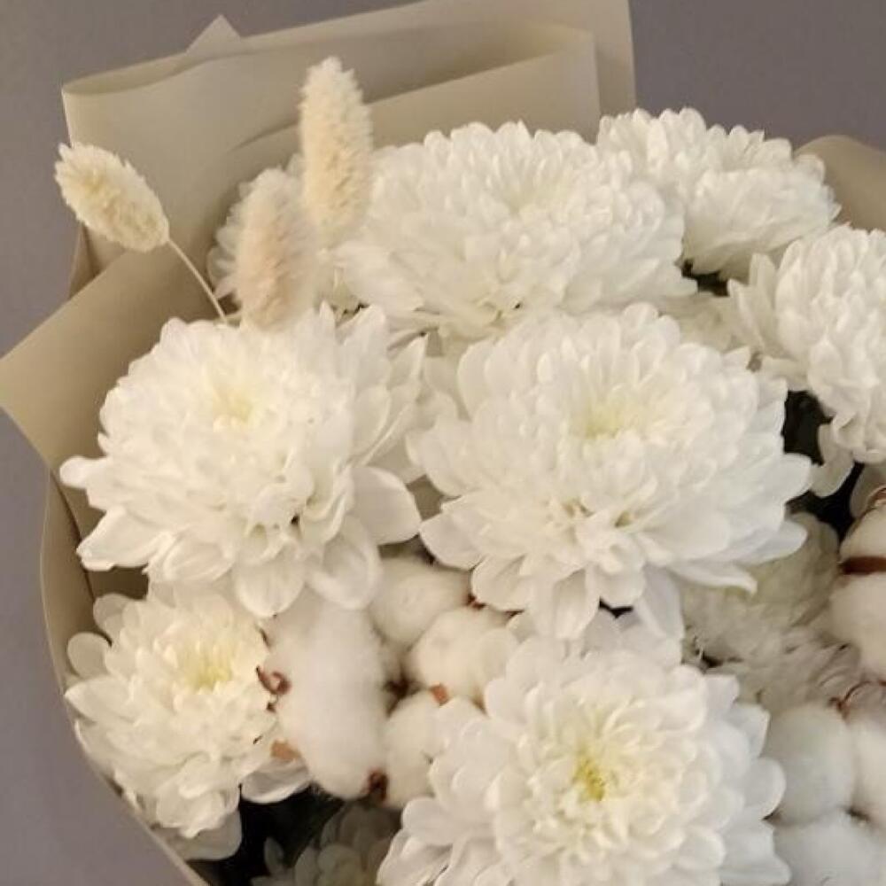 Хризантемы Букет Белоснежное танго