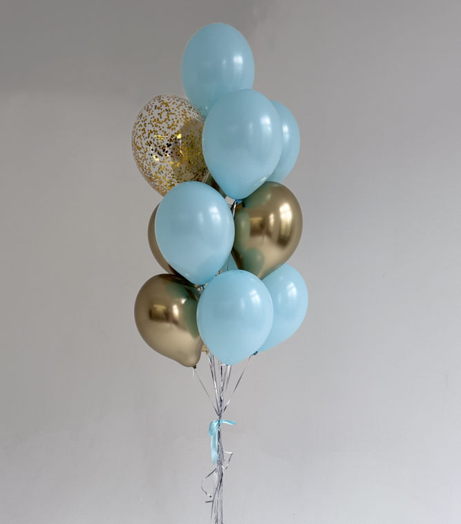 Для crm Воздушные шары надутые гелием, набор шаров голубой с бантом