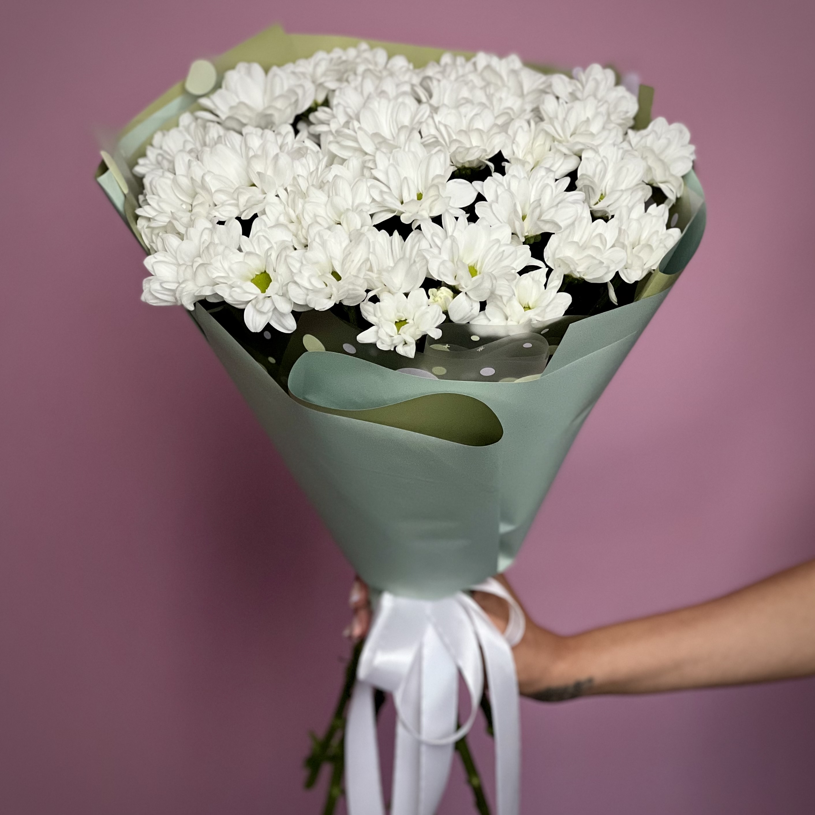 Хризантемы Букет из 9 кустовых хризантем