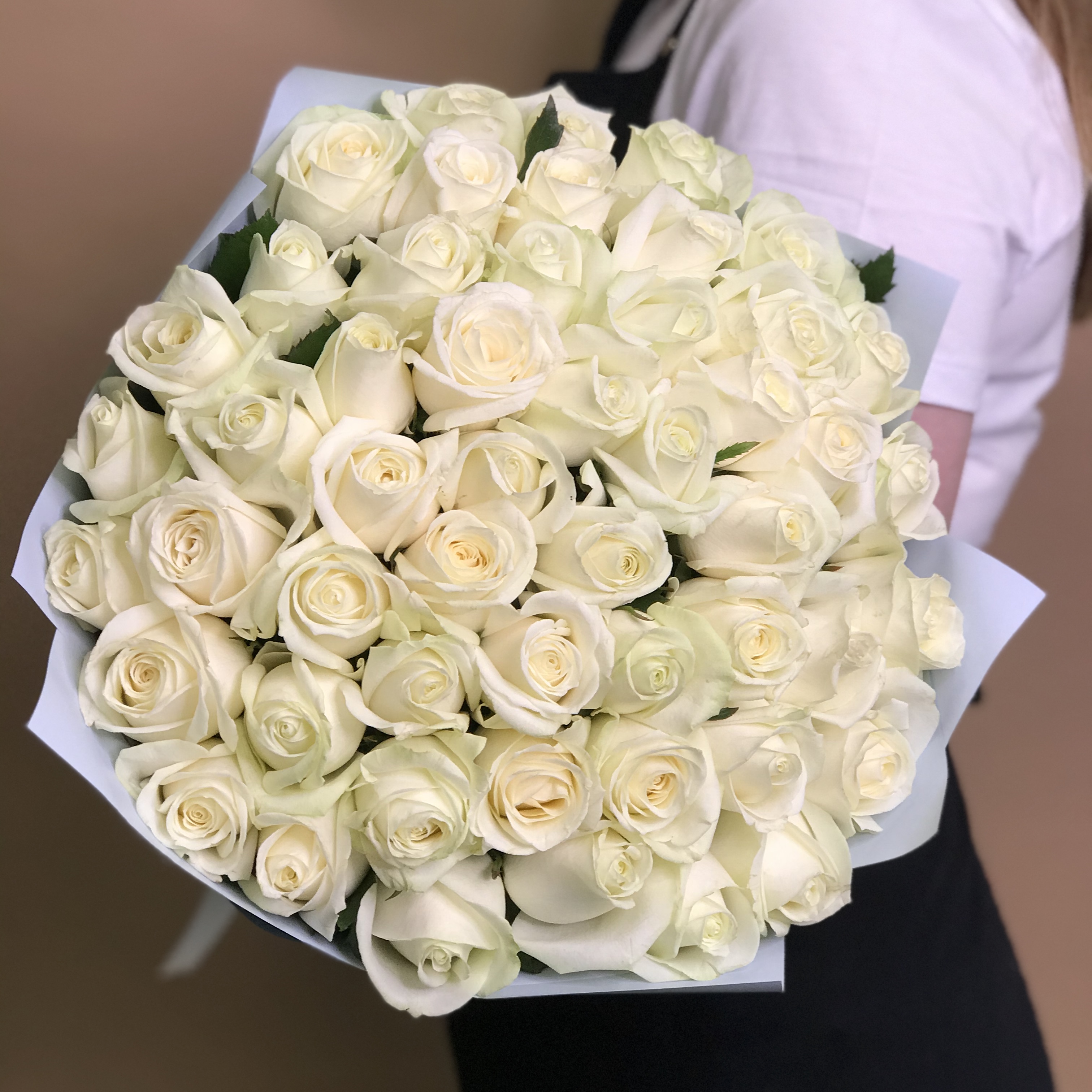 Розы Букет из 51 белой розы (40 см)