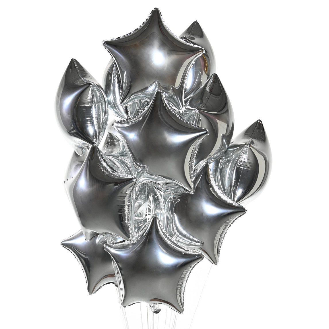 Воздушные шары Звезды (серебро) 20 шт. 10 шт компл 10 дюймов испанский счастливый каждый день фольгированные воздушные шары фелиз dia воздушные шары звезды круглые шары для дня рож