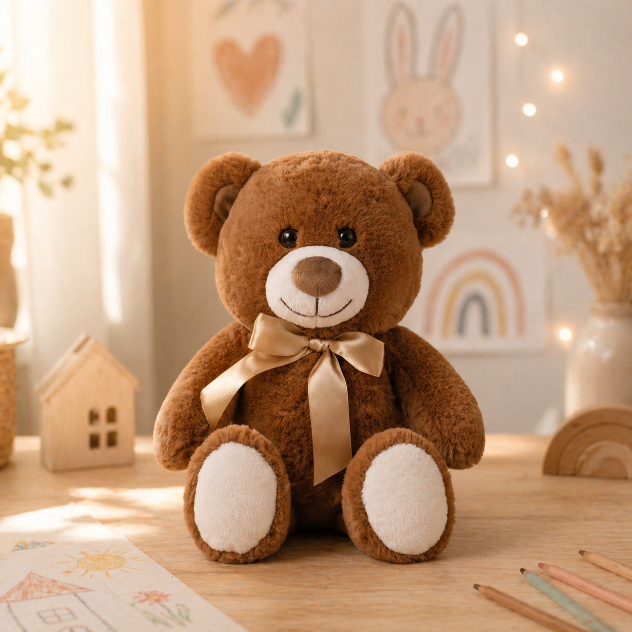 Мягкие игрушки Мишка Тема (коричневый), 25 см