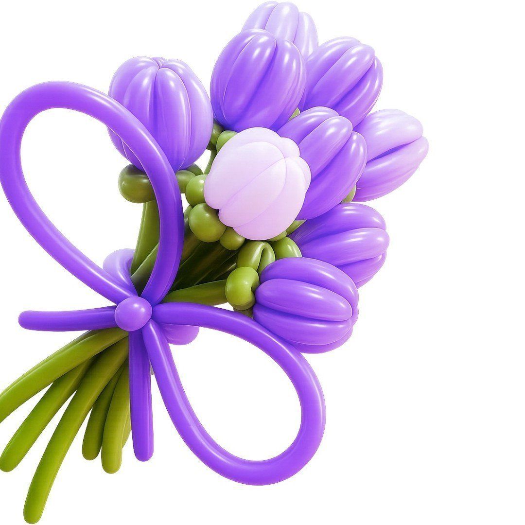 Для crm Шары Букет сиреневых тюльпанов