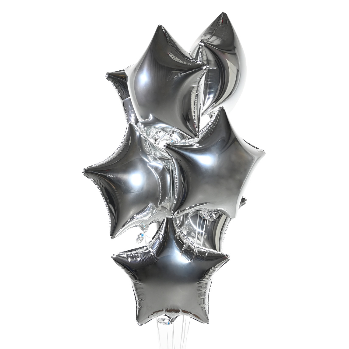 Воздушные шары Звезды (серебро) 7 шт. цена и фото