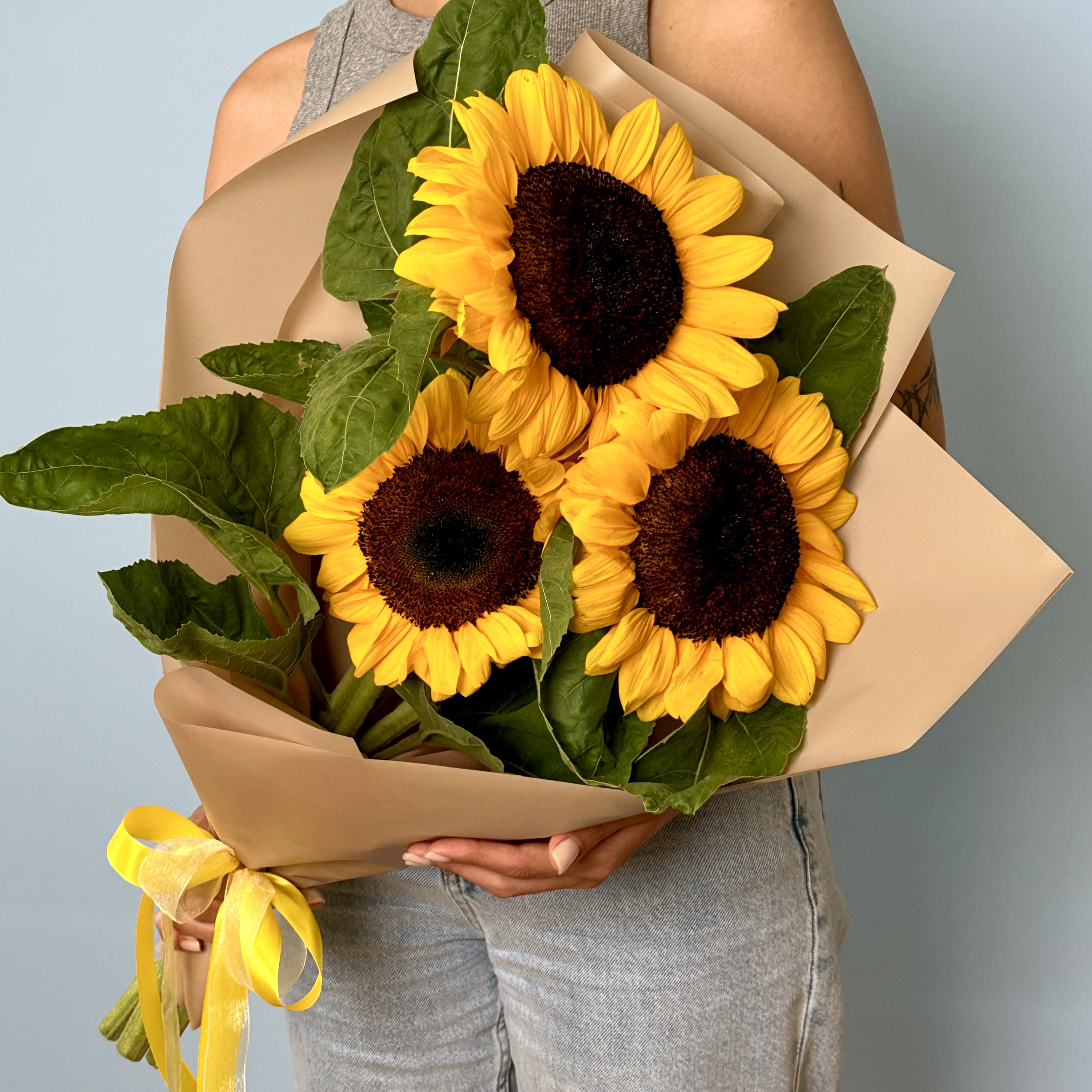 Подсолнухи Букет из 3 подсолнухов