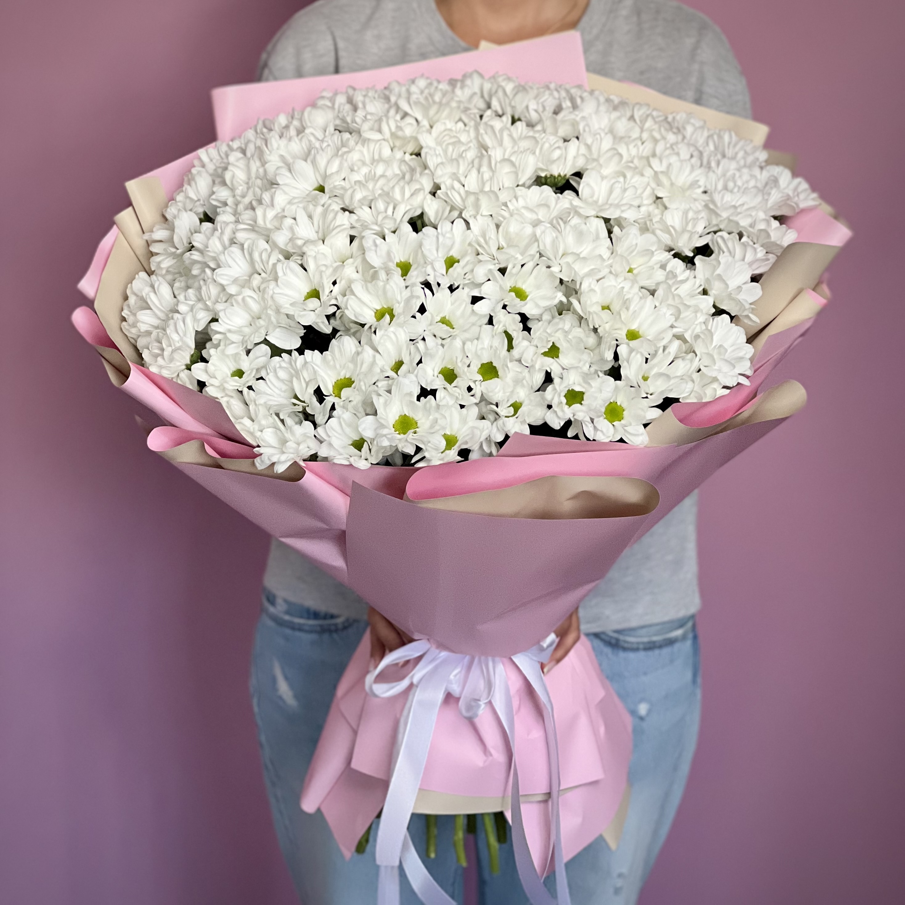 Хризантемы Букет из 31 кустовой хризантемы