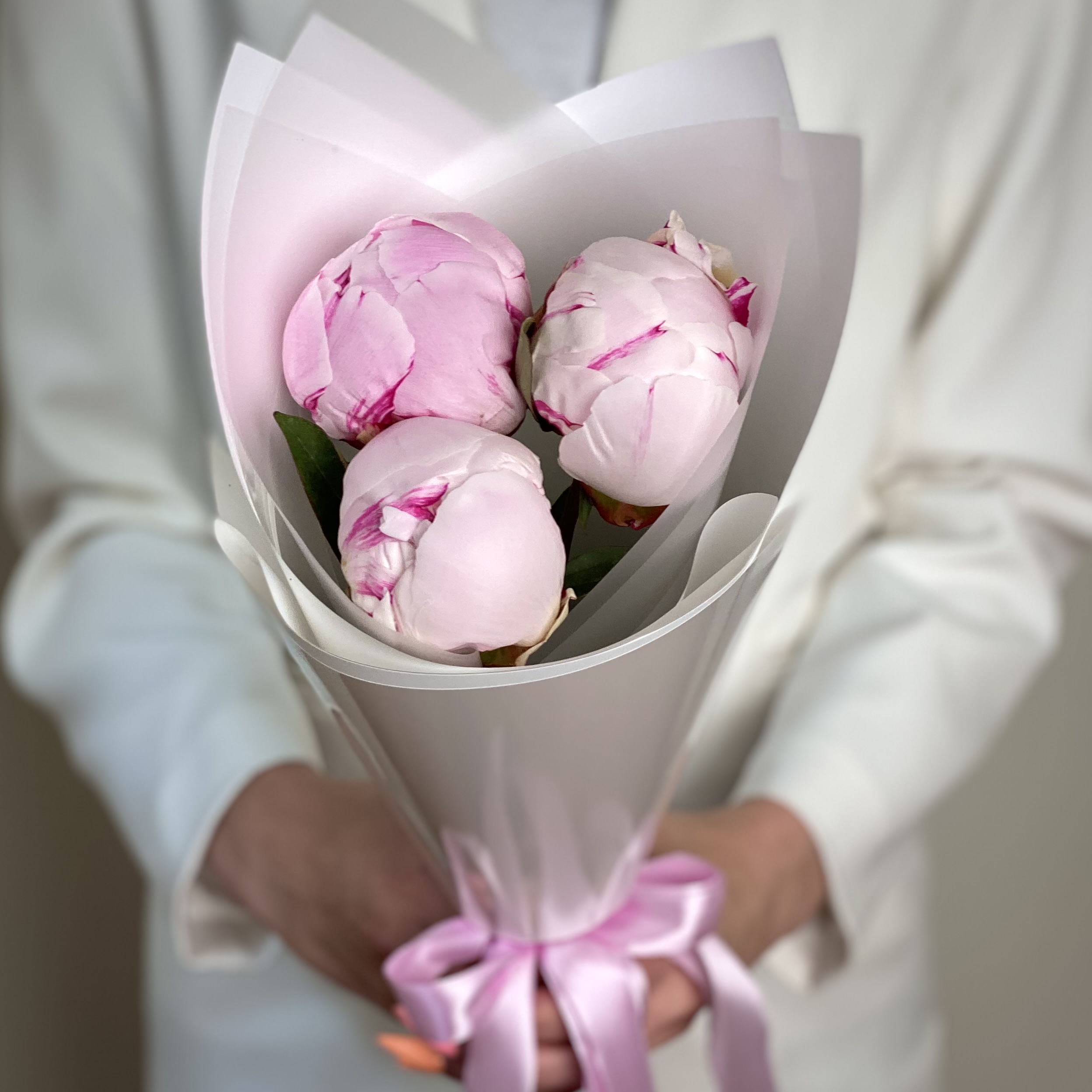 букет розовых пионов 11 шикарных цветов для незабываемого подарка мыло ручной работы foxy foap Букет из 3 розовых пионов