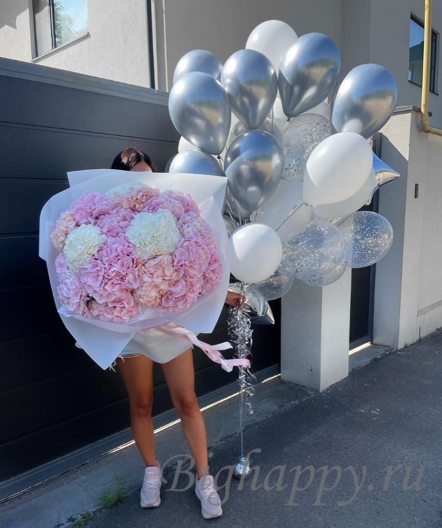 Для crm Эффектная связка шаров в серебристых тонах