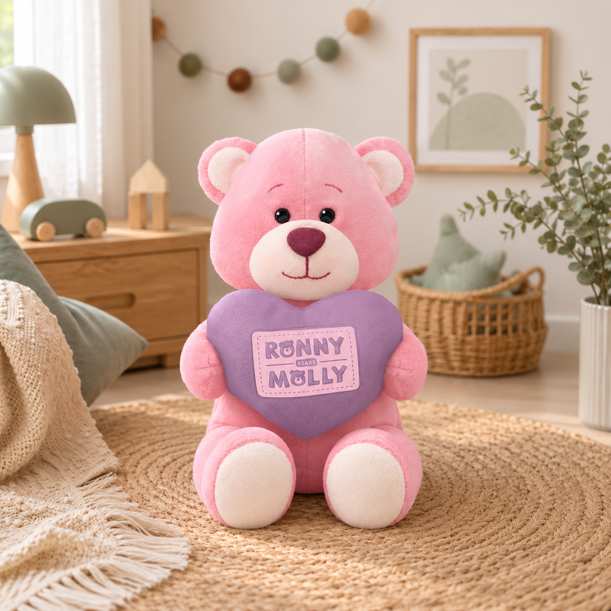 Мягкие игрушки Мишка Молли с сердечком, 21 см