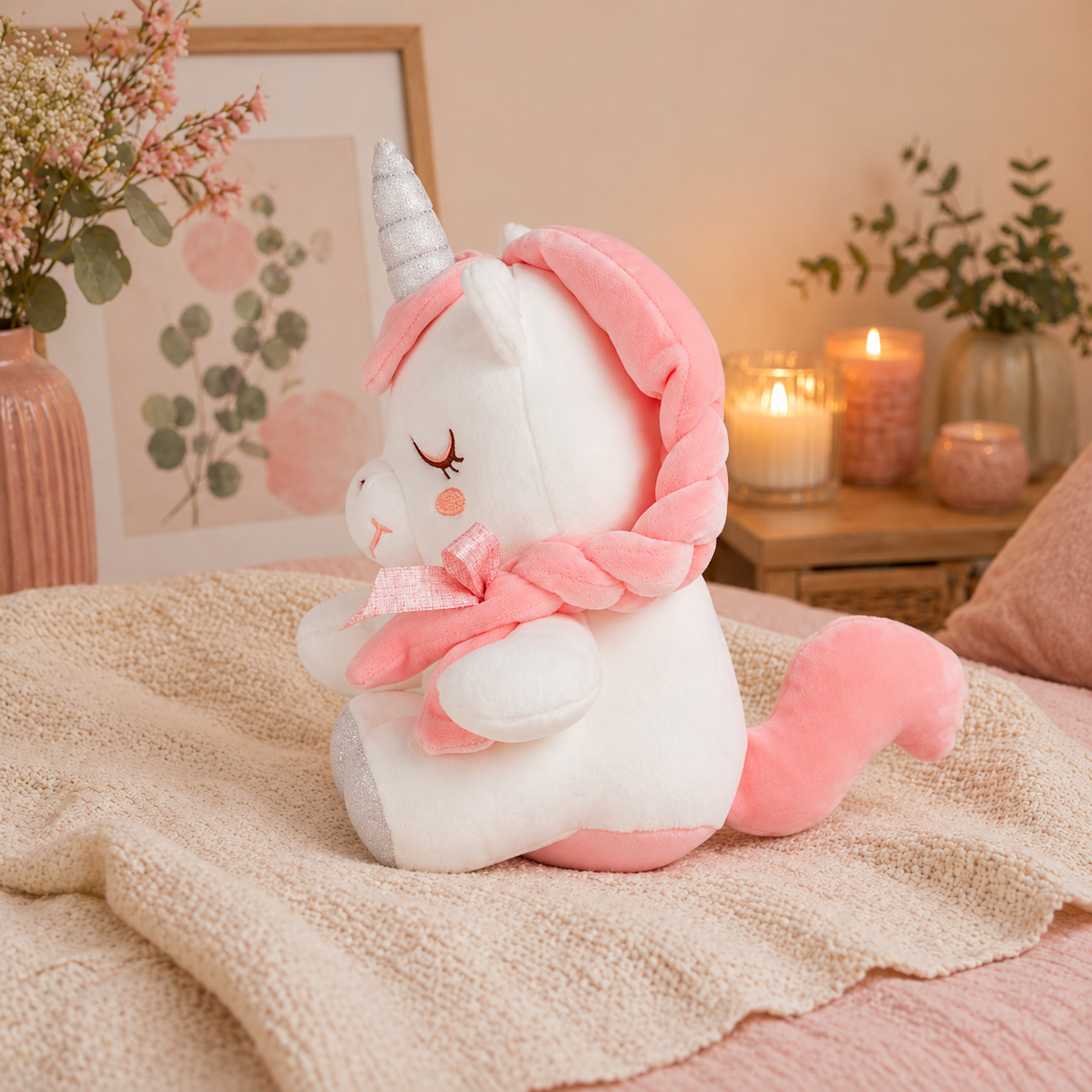 Мягкие игрушки Единорог розовый, 22 см