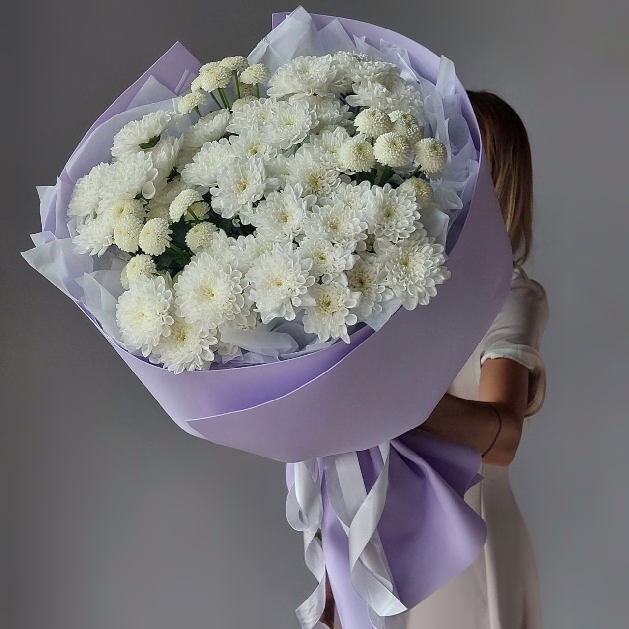 Хризантемы Букет Облачный поцелуй