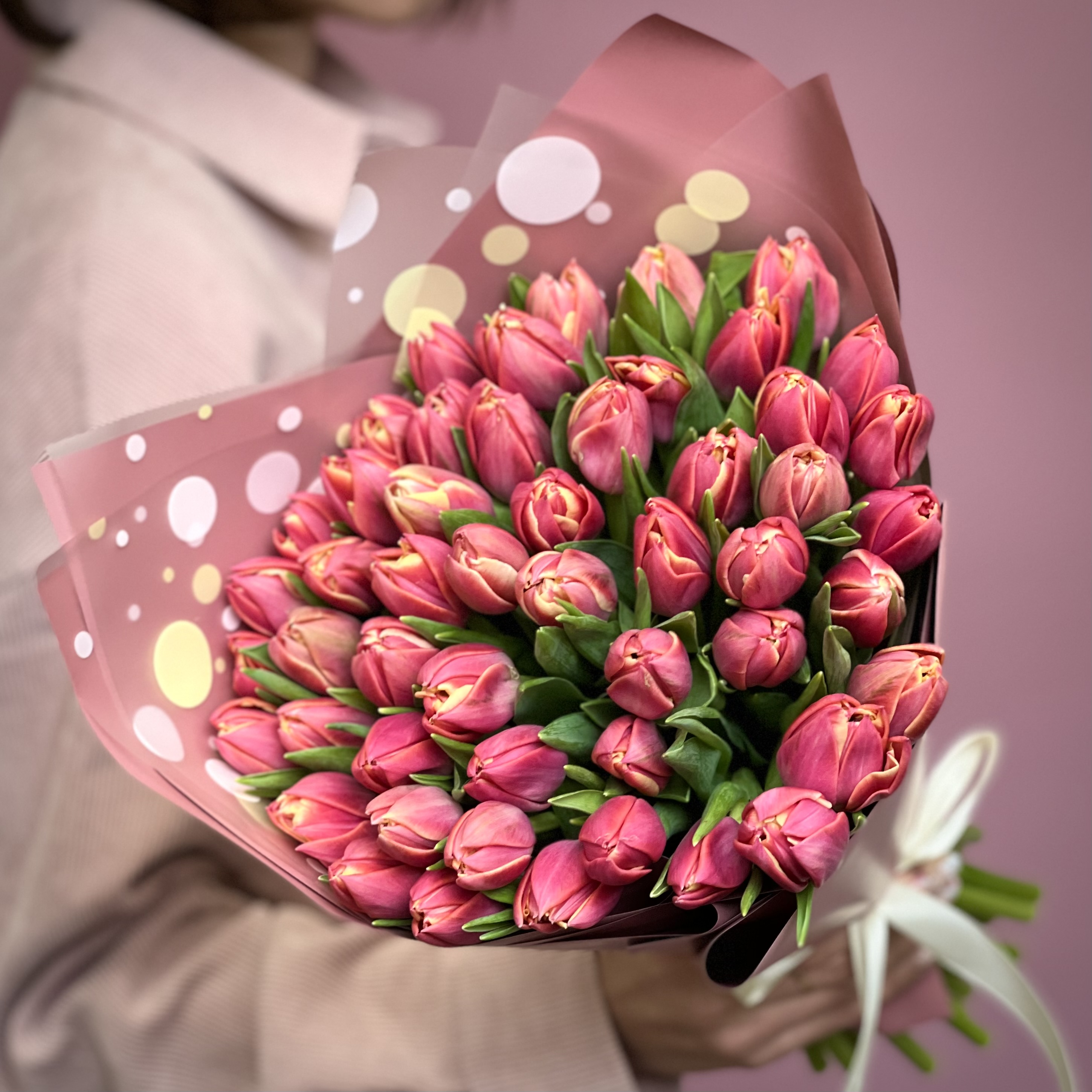 Тюльпаны Букет из 51 пионовидного тюльпана