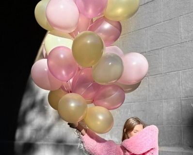 Для crm Связка из 30 нежных шаров с гелием