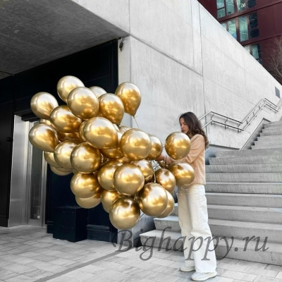 Для crm Связка из 30 золотых шаров-хром