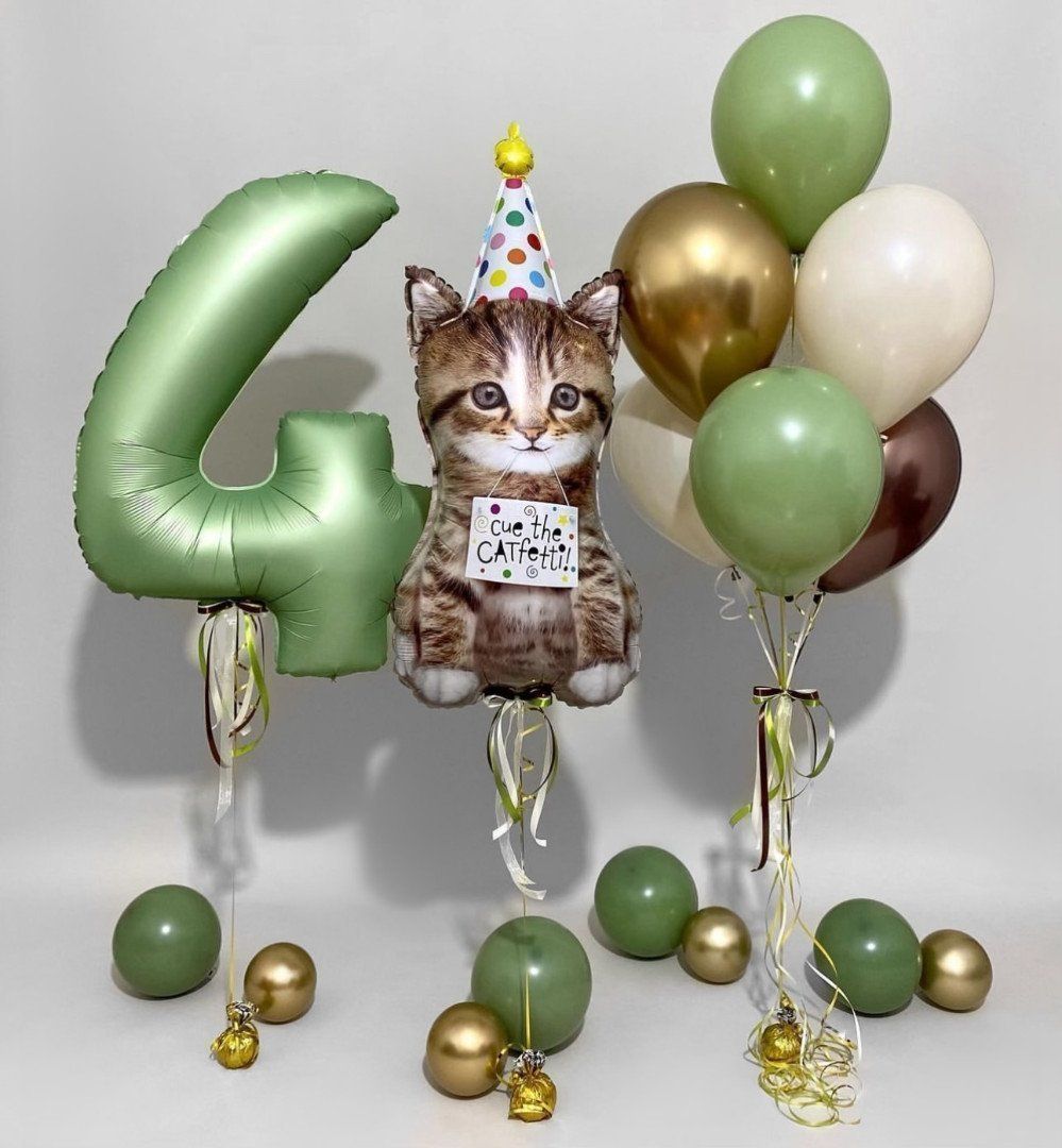 Для crm Набор воздушных шаров  «Котёнок в колпаке»
