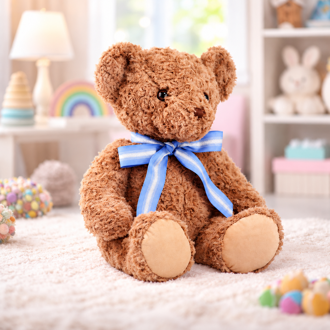 Мягкие игрушки Медведь коричневый кудрявый, 55 см