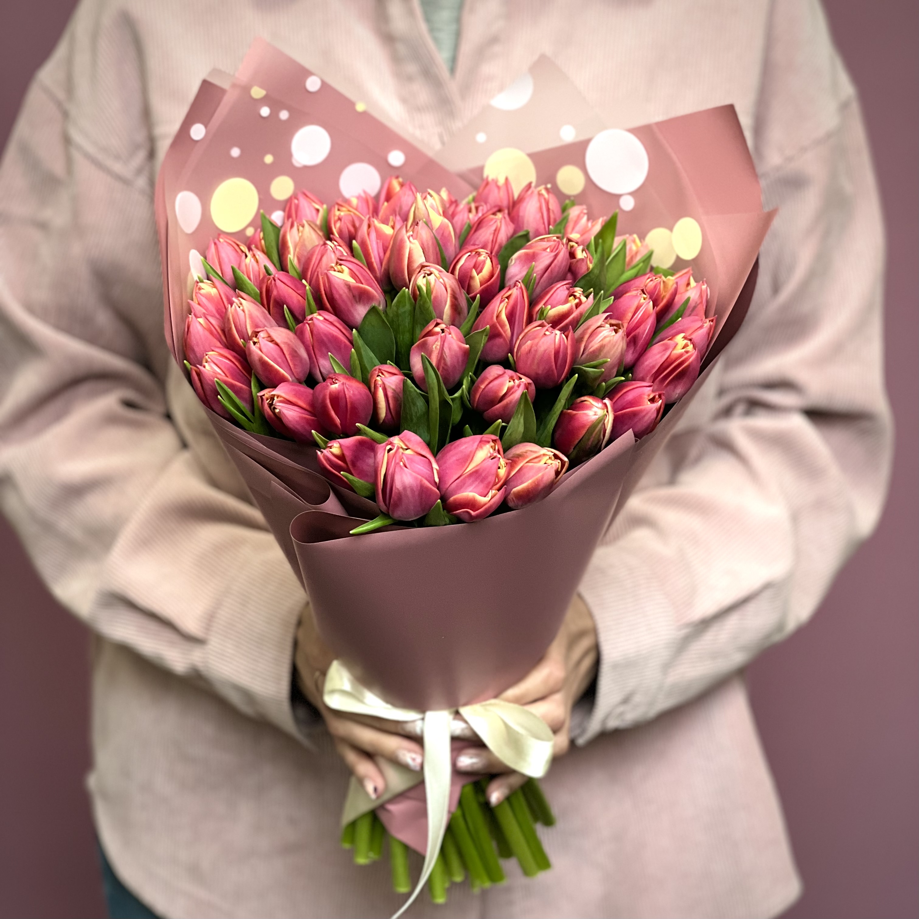 Тюльпаны Букет из 51 пионовидного тюльпана