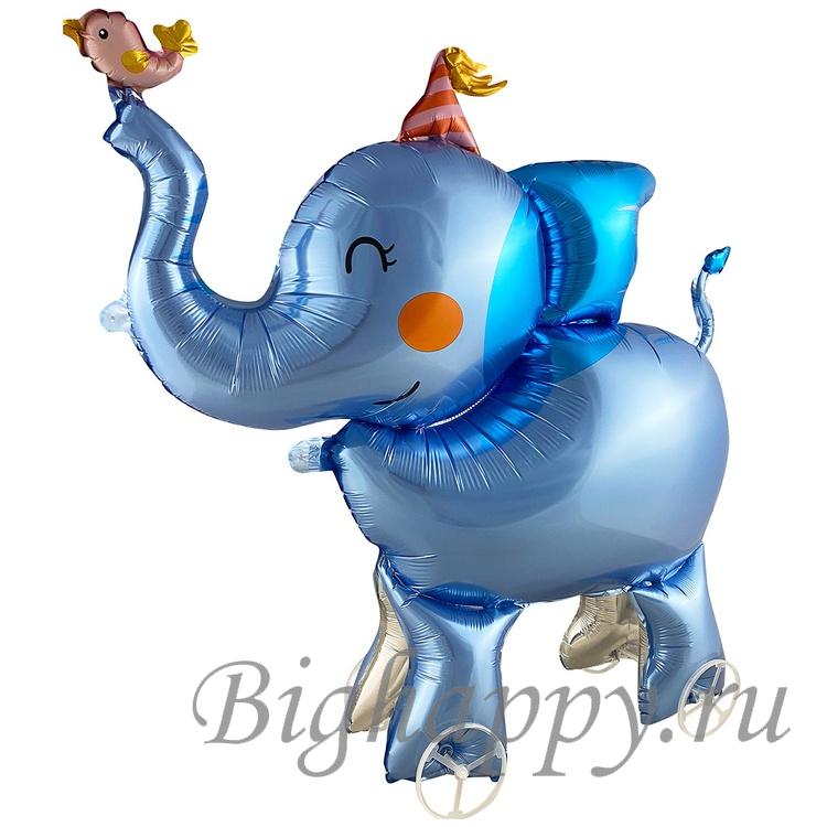 Для crm Ходячий шар на колесиках "Слоненок с птичкой"