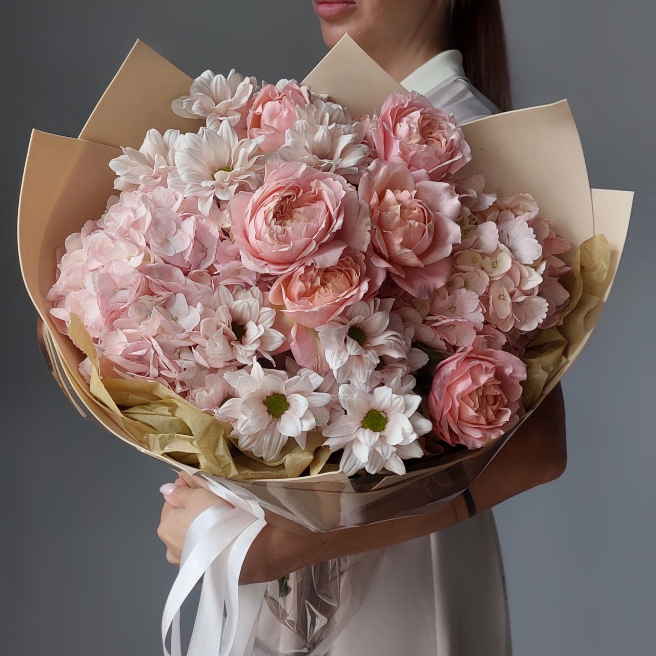 Хризантемы Букет Вуаль зефира