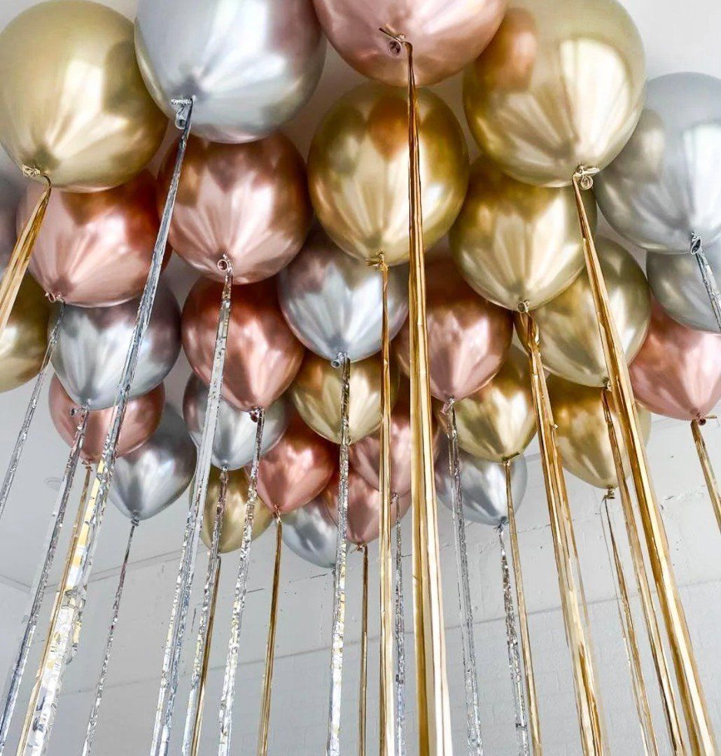 Для crm Гелиевые шары-хром с дождиком