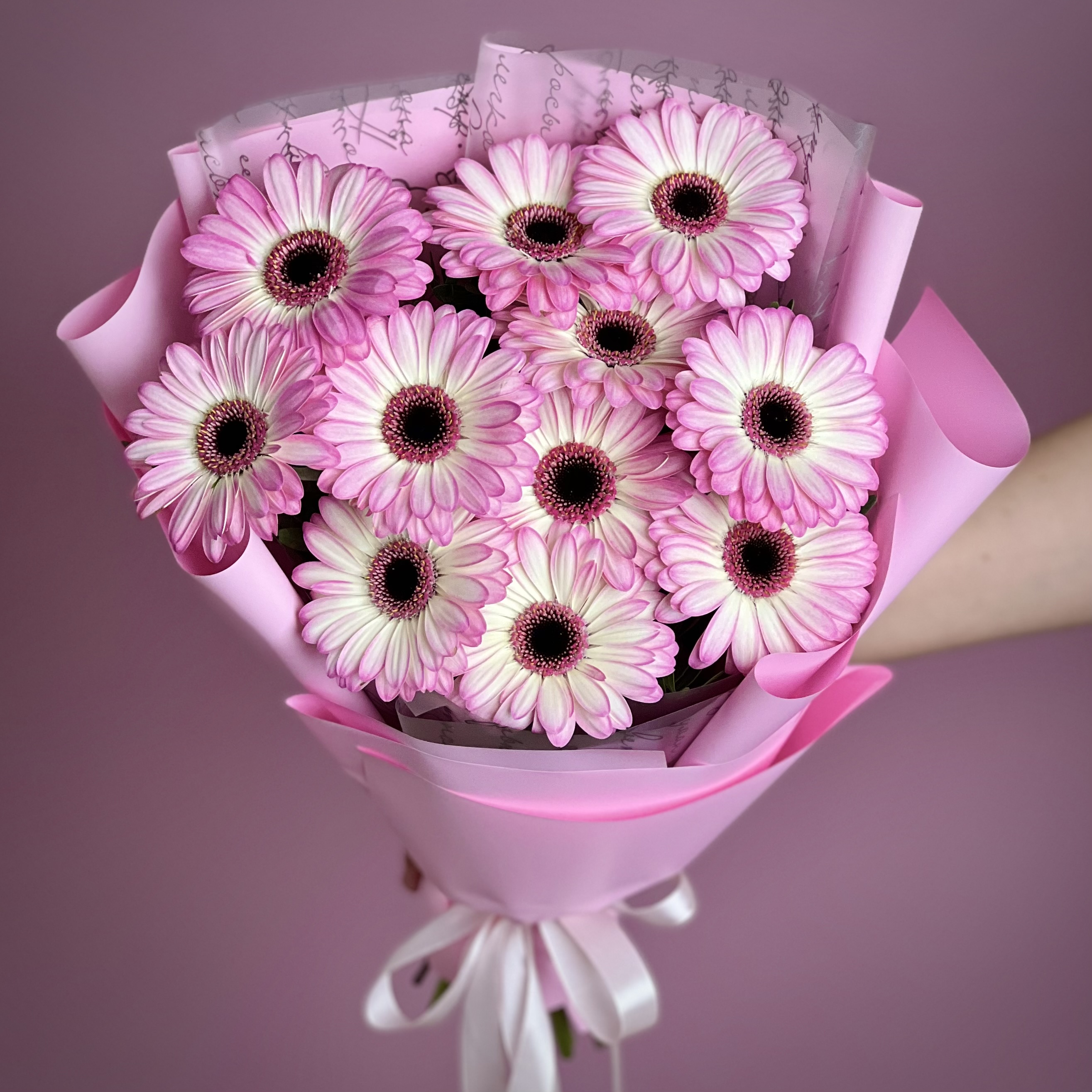 Герберы Букет из 11 розовых гербер мини