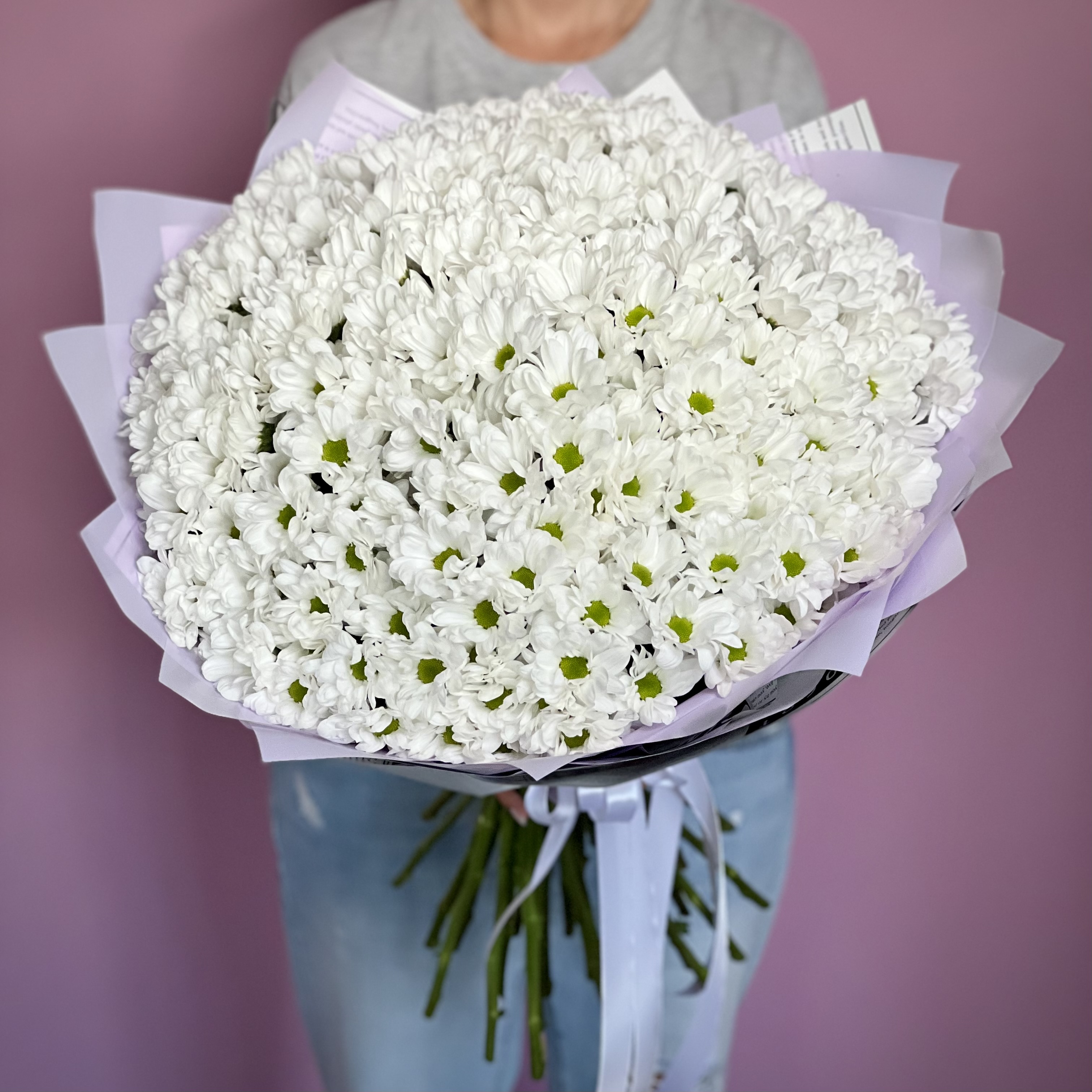 Хризантемы Букет из 35 кустовых хризантем