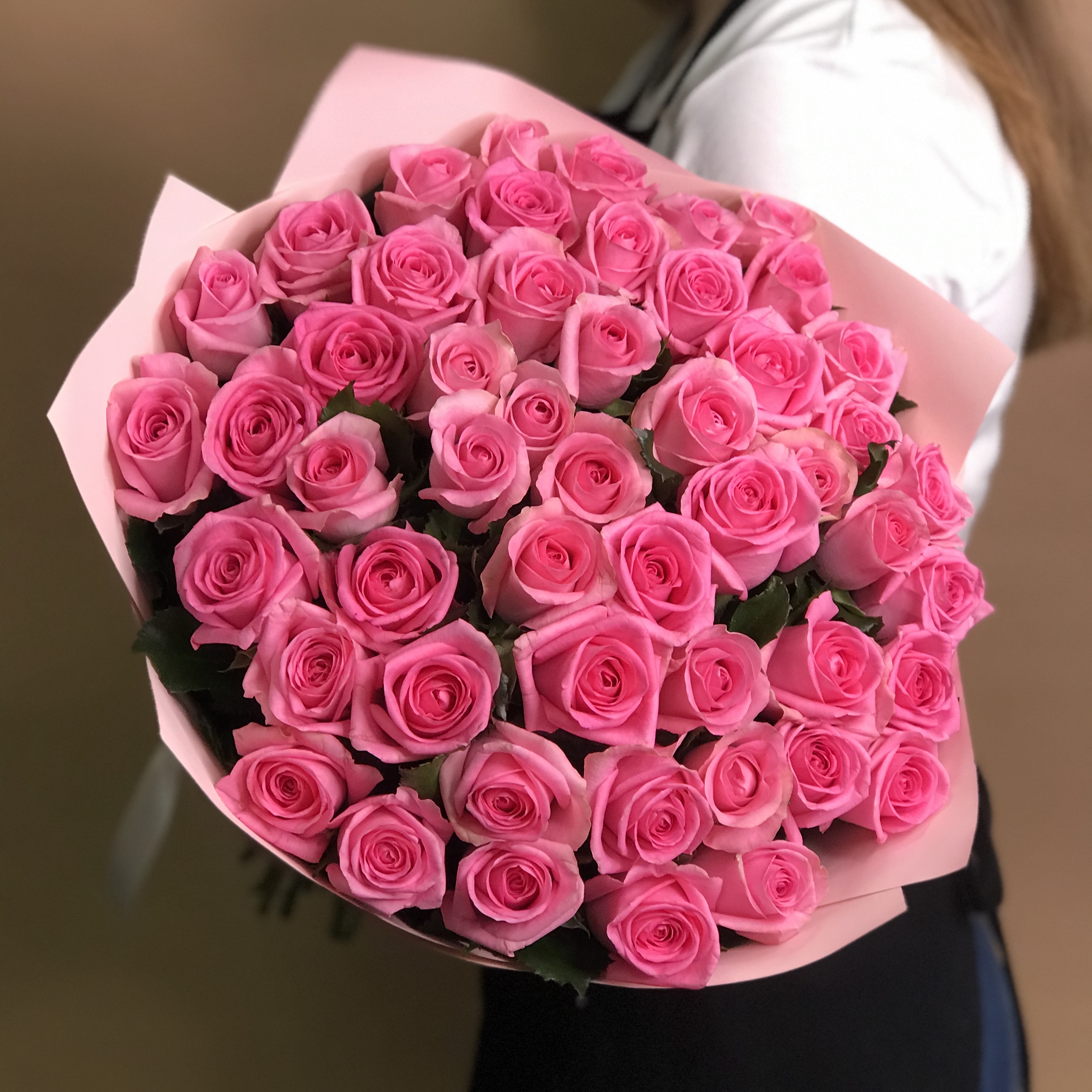 Розы Букет из 51 розовой розы (70 см)